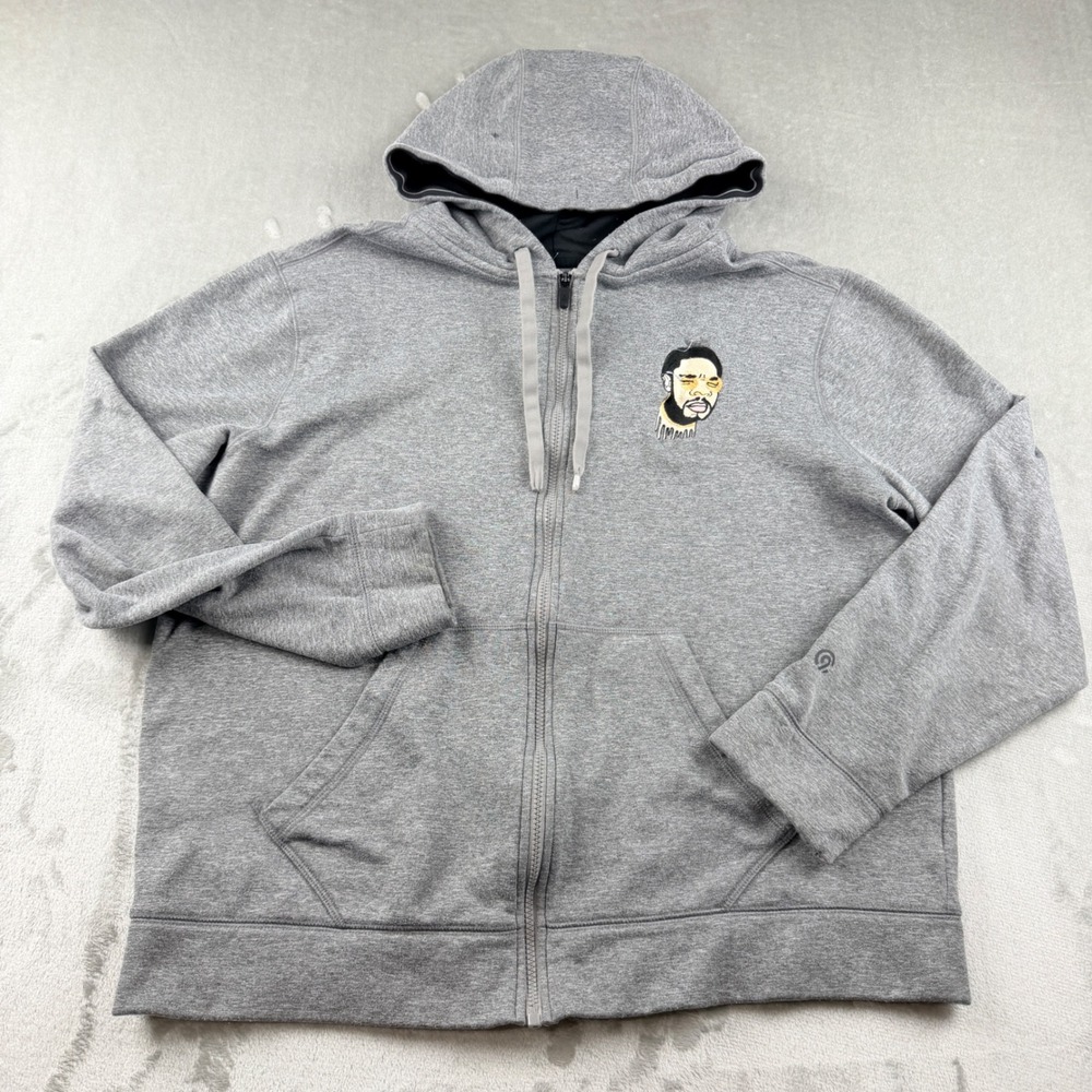 Champion C9 Men's XL‎ Full Zip Hoodie Heather Gray Graphic Patch K9648-ZFP